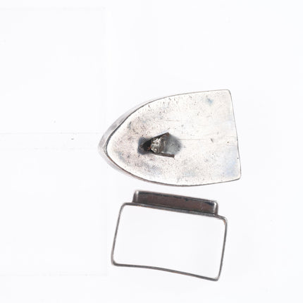 40's-50's Zuni sterling silver turquoise channel inlay ranger belt buckle set