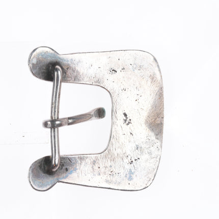 40's-50's Zuni sterling silver turquoise channel inlay ranger belt buckle set