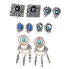 Vintage Navajo/southwestern sterling silver turquoise/lapis  clip on earring lot