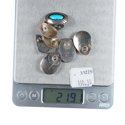 4 Vintage Navajo/southwestern sterling silver turquoise/onyx  earring lot