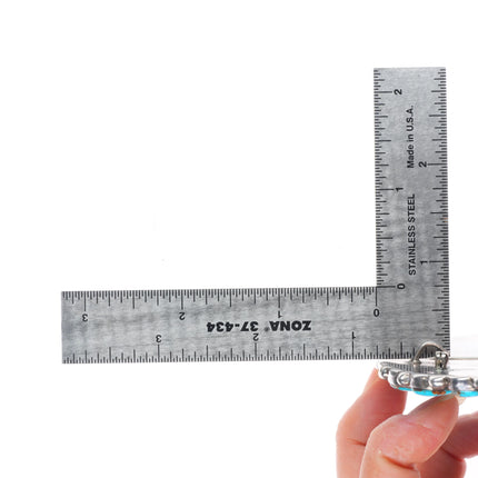 Big vintage Navajo sterling silver nice turquoise cluster pendant/pin/brooch