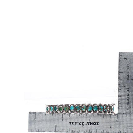 6.25" 30's-40's Maisels Navajo sterling silver snake eye turquoise cuff bracelet