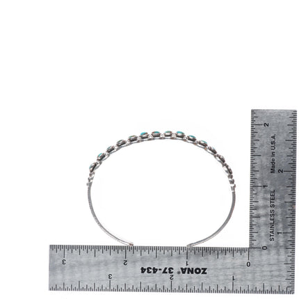 6.25" 30's-40's Maisels Navajo sterling silver snake eye turquoise cuff bracelet