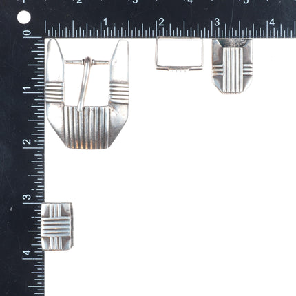 CR Southwestern sterling silver Native American ranger belt buckle set