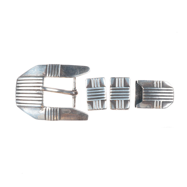 CR Southwestern sterling silver Native American ranger belt buckle set