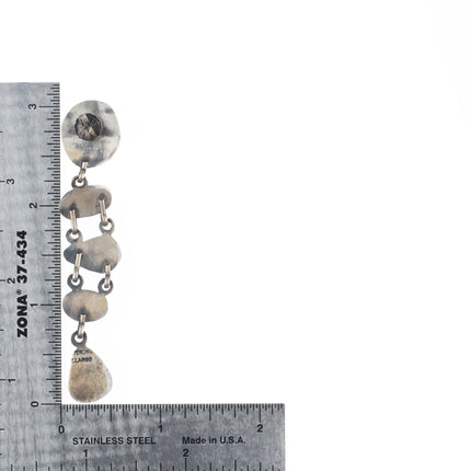 Elanor Largo Navajo sterling silver Golden Hills turquoise long dangle earrings