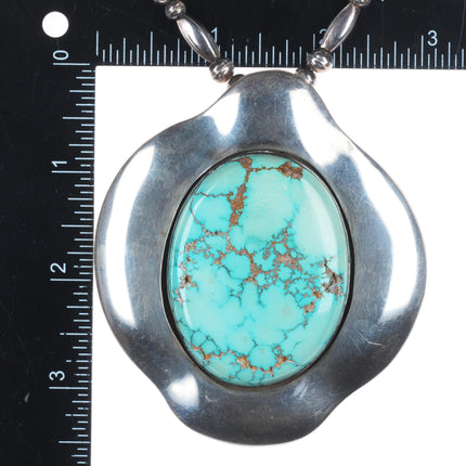 Large Vintage Navajo/southwestern modernist sterling silver pendant/necklace