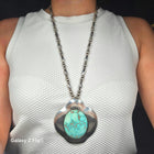 Large Vintage Navajo/southwestern modernist sterling silver pendant/necklace