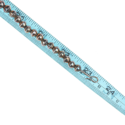 23.5" Leo Yazzie Handmade beads Navajo pearl Necklace vintage sterling silver