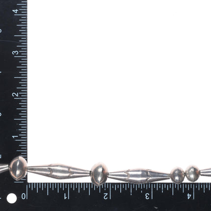 29" Heavy vintage Navajo sterling silver cone bead necklace