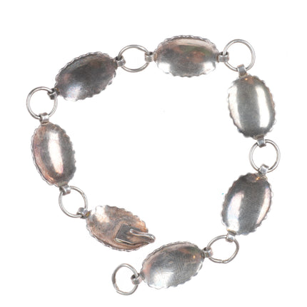 9" Vintage sterling silver turquoise concho link bracelet/anklet