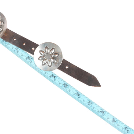 vintage Cippy Crazy Horse Cochiti deep stamped sterling silver concho belt