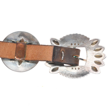 vintage Cippy Crazy Horse Cochiti deep stamped sterling silver concho belt