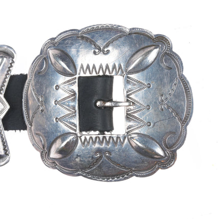 40" Vintage Navajo nicely stamped sterling silver butterfly concho belt