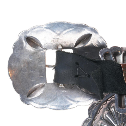 40" Vintage Navajo nicely stamped sterling silver butterfly concho belt