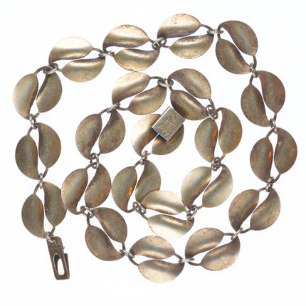 16" David Anersen Norway Sterling silver blue enamel leaf for modernist necklace