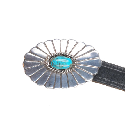 38" Vintage Navajo sterling silver turquoise concho belt