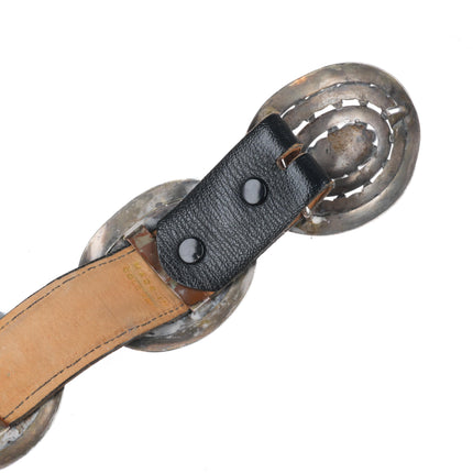 33" Vintage Navajo Modernist sterling silver turquoise cluster concho belt