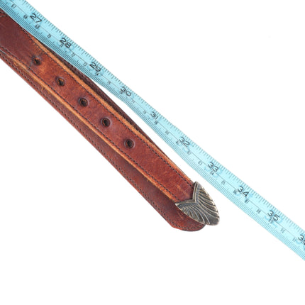 Allison Snowhawk Lee Navajo sterling silver 3/4" ranger belt buckle set on 30"