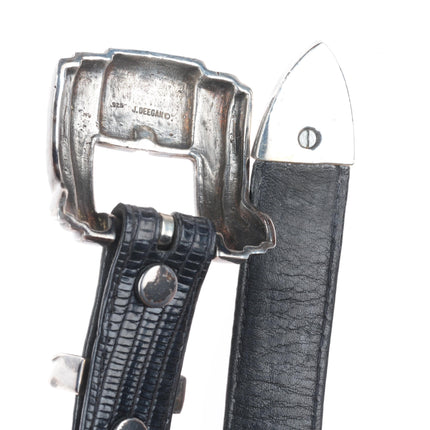 Jeff Deegan Southwestern modernist sterling silver 3/4" ranger belt buckle set