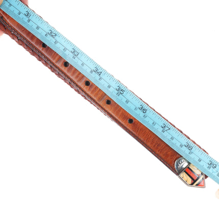 Stanford & Diane Cooche Zuni inlay sterling silver 3/4" ranger belt buckle set