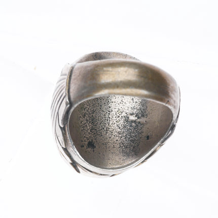 sz11.75 Heavy Navajo sterling silver vintage turquoise men's ring