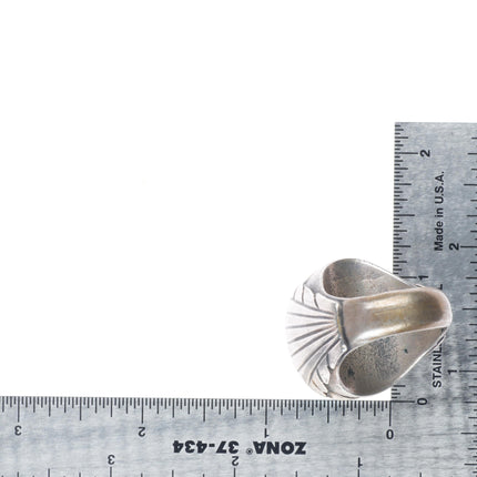 sz11.75 Heavy Navajo sterling silver vintage turquoise men's ring