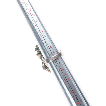 sz7 Vintage Southwestern modernist sterling silver brutalist turquoise ring