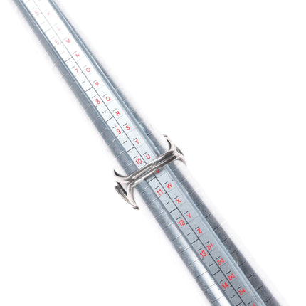 sz10.5 70's-80's Vintage Navajo sterling silver feather design turquoise ring