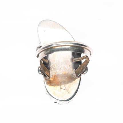 sz8 Vintage Navajo sterling silver high grade chocolate matrix turquoise ring