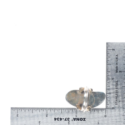 sz8 Vintage Navajo sterling silver high grade chocolate matrix turquoise ring