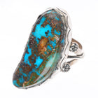 sz8 Vintage Navajo sterling silver high grade chocolate matrix turquoise ring