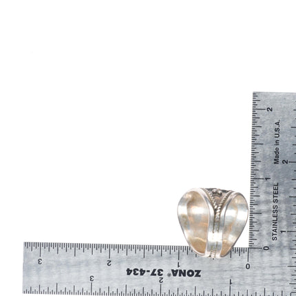 sz11.5 Y Vintage Navajo sterling silver Kingman turquoise 1980's feather ring