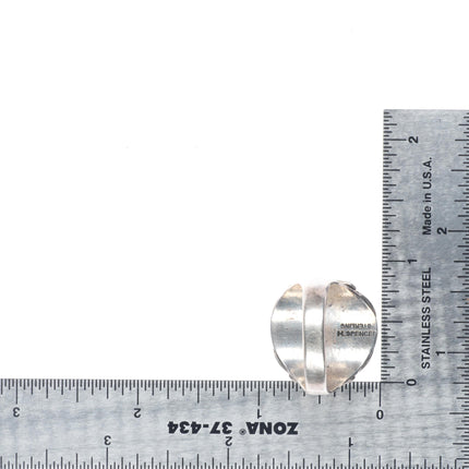 sz11.25 Vintage M Spencer Navajo sterling silver spiderweb turquoise men's ring