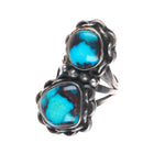 sz7.5 Bisbee Turquoise 1950's Vintage Navajo sterling silver ring