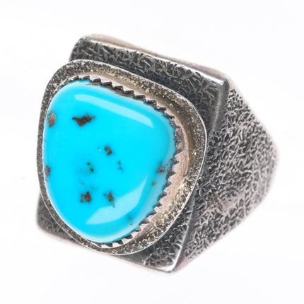 sz11.5 Vintage Native American sterling silver turquoise southwestern men's ring