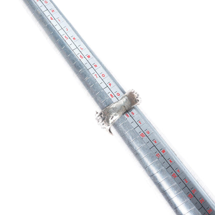 sz9 High grade spiderweb turquoise vintage Navajo sterling silver ring