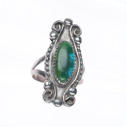 sz7.75 Vintage Navajo sterling silver blue/green mix turquoise ring