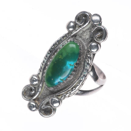 sz7.75 Vintage Navajo sterling silver blue/green mix turquoise ring
