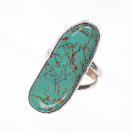 sz9.5 Adam Fierro Mestizo sterling silver long turquoise vintage ring