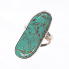 sz9.5 Adam Fierro Mestizo sterling silver long turquoise vintage ring