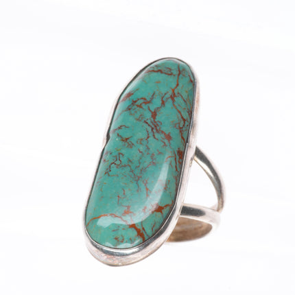 sz9.5 Adam Fierro Mestizo sterling silver long turquoise vintage ring