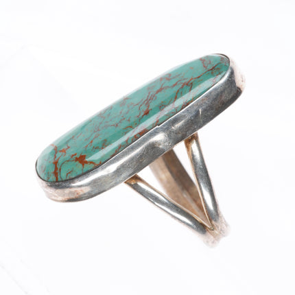 sz9.5 Adam Fierro Mestizo sterling silver long turquoise vintage ring