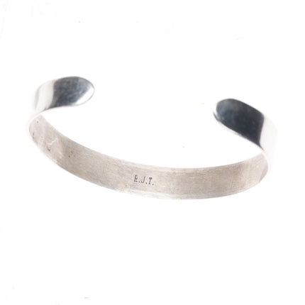 6" RJT Zuni sterling silver turquoise channel inlay stacker cuff bracelet