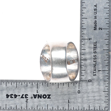 sz11 Big Vintage John & Rosalie Bowannie sterling silver intarsia inlay ring