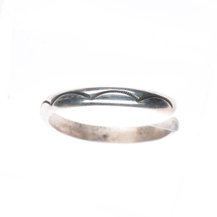 6.3" Vintage Navajo sterling silver sturdy stacker cuff bracelet