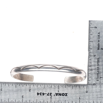 6.3" Vintage Navajo sterling silver sturdy stacker cuff bracelet