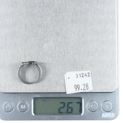 sz6 c1930 Vintage Navajo sterling silver Fred Harvey whirling logs/arrows ring