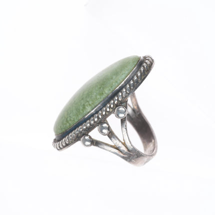 sz5.5 Large green turquoise 30's-40's vintage Navajo sterling silver ring