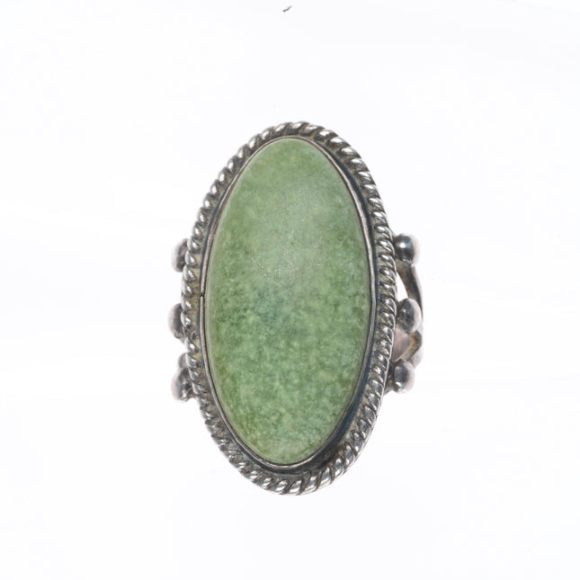 sz5.5 Large green turquoise 30's-40's vintage Navajo sterling silver ring